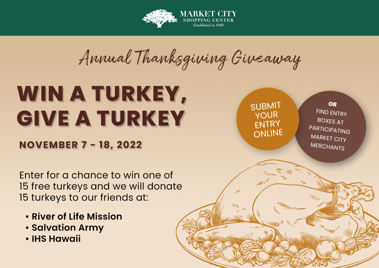 2022 Thanksgiving Turkey Giveaway Market City Shopping Center