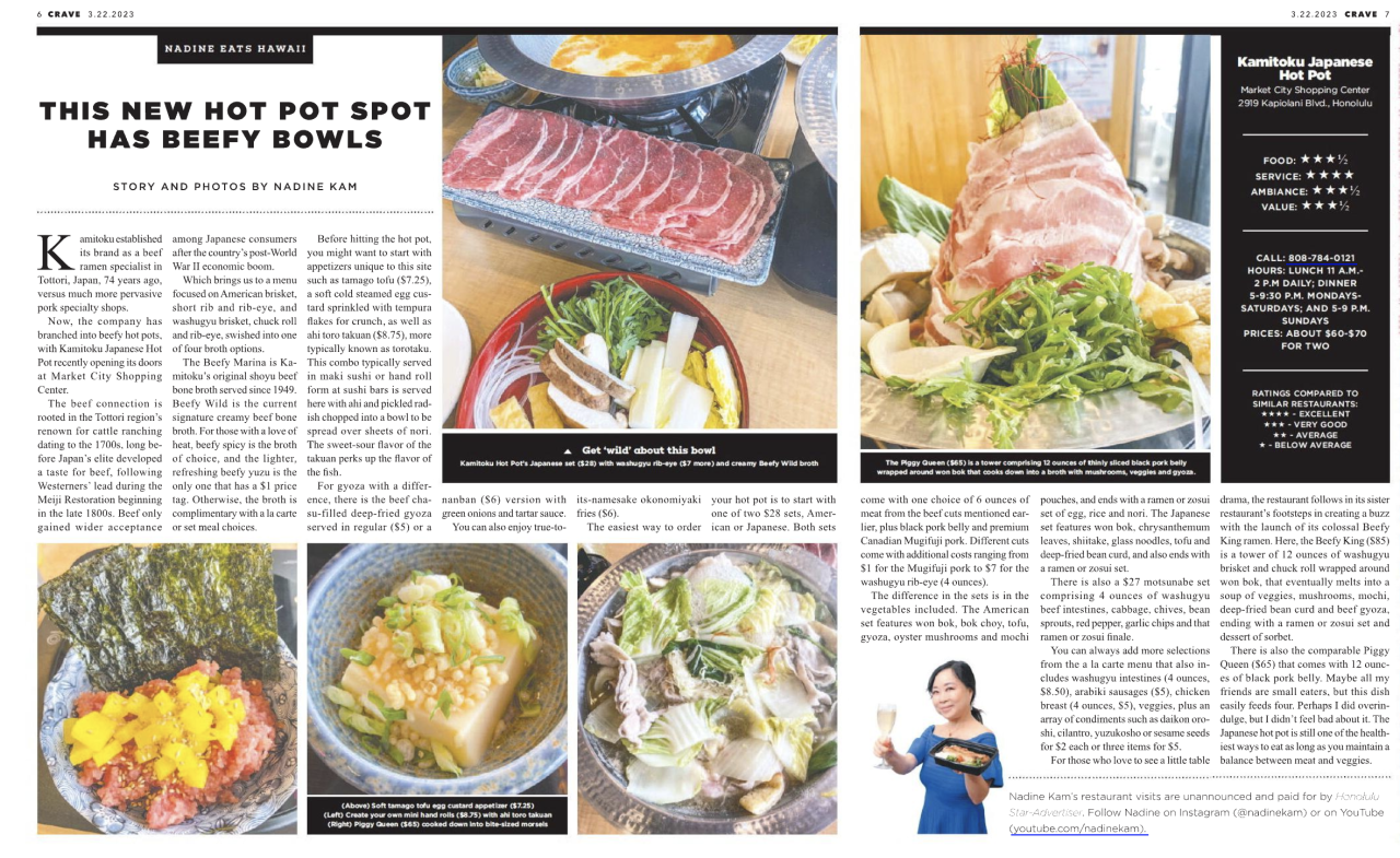 Crave Raves About Kamitoku Japanese Hot Pot March 2023 Market City